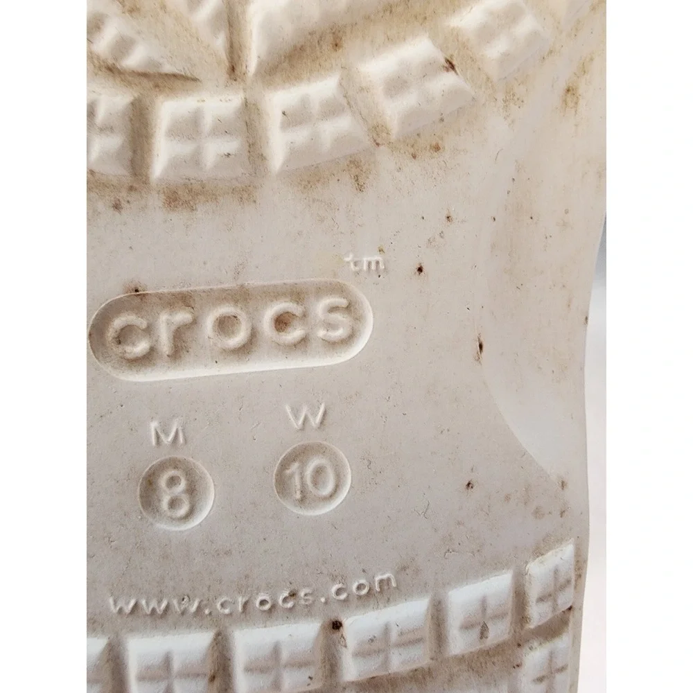 Crocs Classic Sandal Rainbow Glitter Slides Womens 10 Mens 8 White Multi Color - Picture 2 of 9